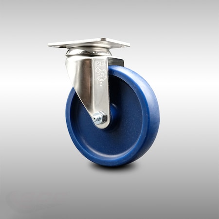 Service Caster 5 Inch 316SS Solid Polyurethane Wheel Swivel Top Plate Caster SCC-SS31620S514-SPUS